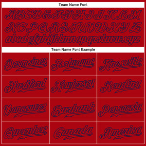 Custom Red Red-Navy Authentic Baseball Jersey