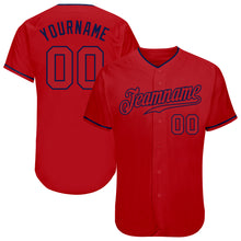 Laden Sie das Bild in den Galerie-Viewer, Custom Red Red-Navy Authentic Baseball Jersey
