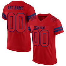 Load image into Gallery viewer, Custom Red Red-Navy Mesh Authentic Football Jersey
