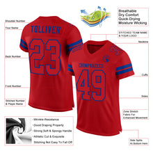 Load image into Gallery viewer, Custom Red Red-Royal Mesh Authentic Football Jersey
