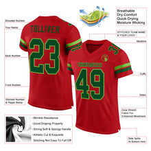 Laden Sie das Bild in den Galerie-Viewer, Custom Red Green-Neon Green Mesh Authentic Football Jersey

