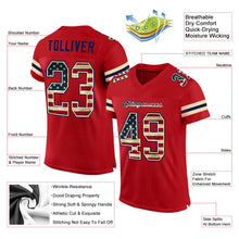 Загрузить изображение в средство просмотра галереи, Custom Red Vintage USA Flag-Cream Mesh Authentic Football Jersey
