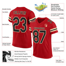 Laden Sie das Bild in den Galerie-Viewer, Custom Red Black-Cream Mesh Authentic Football Jersey
