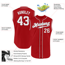 Load image into Gallery viewer, Custom Red White-Gray Authentic Sleeveless Baseball Jersey
