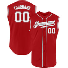 Load image into Gallery viewer, Custom Red White-Gray Authentic Sleeveless Baseball Jersey
