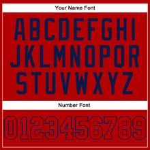 Load image into Gallery viewer, Custom Red Red-Navy Authentic Sleeveless Baseball Jersey
