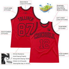 Laden Sie das Bild in den Galerie-Viewer, Custom Red Red-Black Authentic Throwback Basketball Jersey
