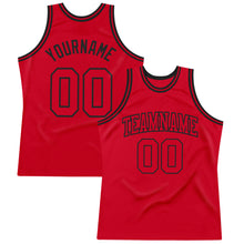 Laden Sie das Bild in den Galerie-Viewer, Custom Red Red-Black Authentic Throwback Basketball Jersey
