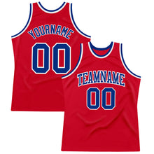 Загрузить изображение в средство просмотра галереи, Custom Red Royal-White Authentic Throwback Basketball Jersey
