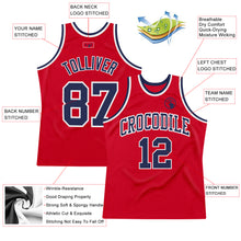 Загрузить изображение в средство просмотра галереи, Custom Red Navy-White Authentic Throwback Basketball Jersey

