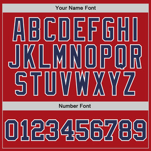 Custom Red Navy-White Authentic Throwback Basketball Jersey