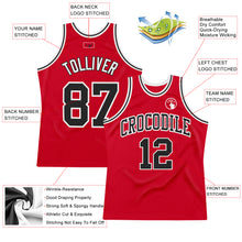 Laden Sie das Bild in den Galerie-Viewer, Custom Red Black-White Authentic Throwback Basketball Jersey

