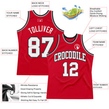 Загрузить изображение в средство просмотра галереи, Custom Red White-Black Authentic Throwback Basketball Jersey
