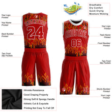 Laden Sie das Bild in den Galerie-Viewer, Custom Red Red-Black Flame Round Neck Sublimation Basketball Suit Jersey
