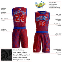 Laden Sie das Bild in den Galerie-Viewer, Custom Red Red-Royal Round Neck Sublimation Basketball Suit Jersey
