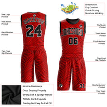 Laden Sie das Bild in den Galerie-Viewer, Custom Red Black-White Round Neck Sublimation Basketball Suit Jersey
