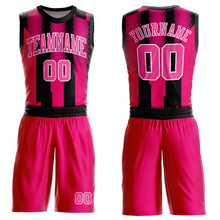 Laden Sie das Bild in den Galerie-Viewer, Custom Red Pink-Black Round Neck Sublimation Basketball Suit Jersey
