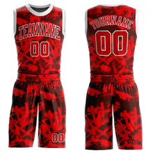 Laden Sie das Bild in den Galerie-Viewer, Custom Red Red-Black Round Neck Sublimation Basketball Suit Jersey
