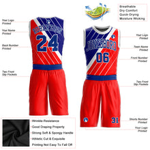 Laden Sie das Bild in den Galerie-Viewer, Custom Red Royal-White Round Neck Sublimation Basketball Suit Jersey
