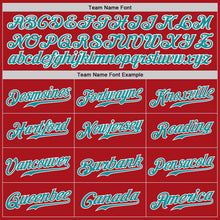 Load image into Gallery viewer, Custom Red Teal-White Authentic Baseball Jersey
