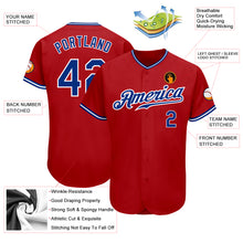Load image into Gallery viewer, Custom Red Royal-White Authentic Baseball Jersey
