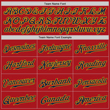 Load image into Gallery viewer, Custom Red Navy-Gold Authentic Baseball Jersey
