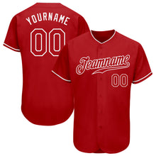 Load image into Gallery viewer, Custom Red Red-White Authentic Baseball Jersey
