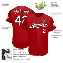 Load image into Gallery viewer, Custom Red White-Brown Authentic Baseball Jersey
