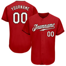 Load image into Gallery viewer, Custom Red White-Brown Authentic Baseball Jersey
