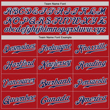 Load image into Gallery viewer, Custom Red White-Navy Authentic Baseball Jersey
