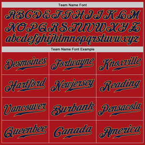 Custom Red Navy-Old Gold Authentic Baseball Jersey