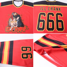 Laden Sie das Bild in den Galerie-Viewer, Custom Red Black-Gold Hockey Jersey
