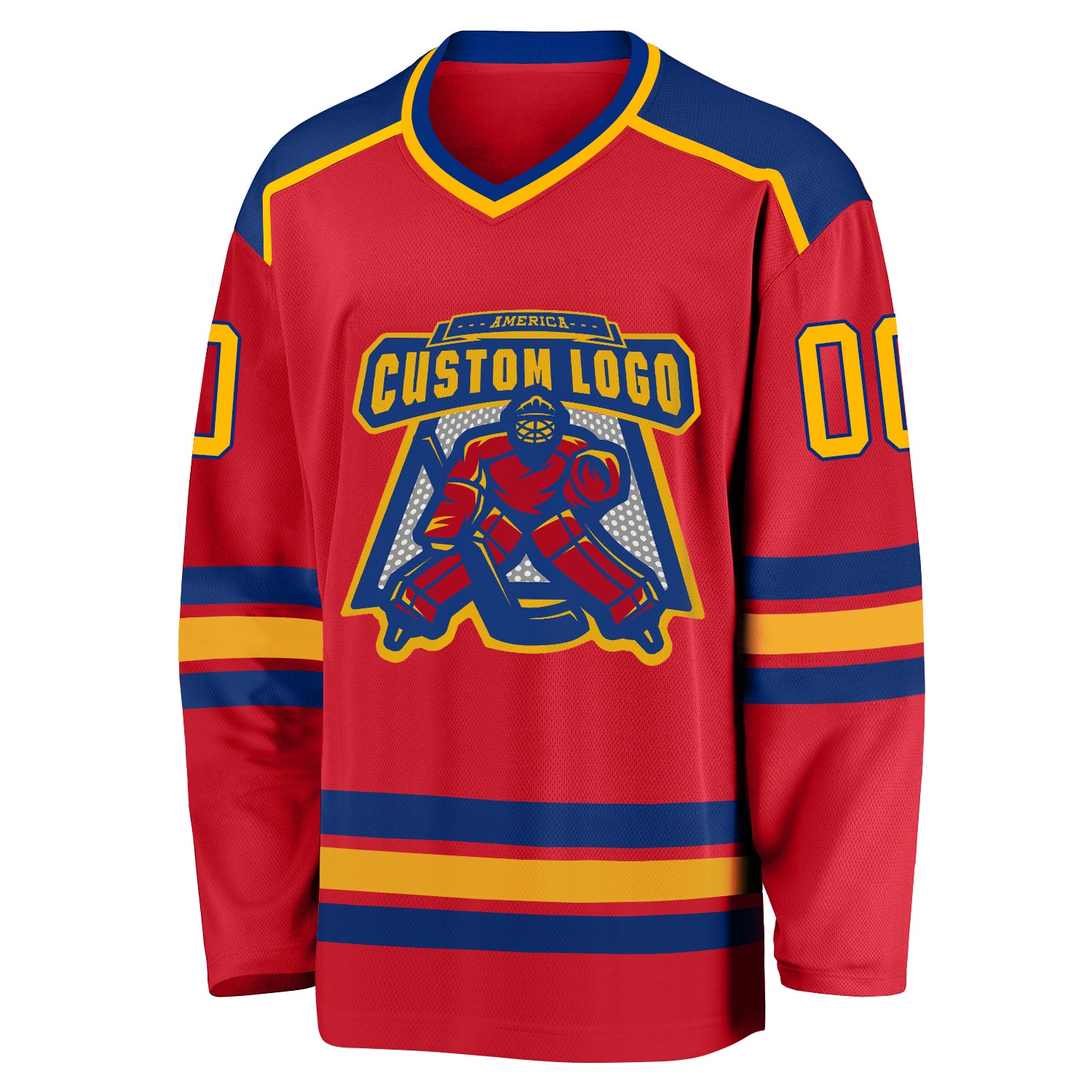 Cheap Custom Red Gold-Royal Hockey Jersey Free Shipping – CustomJerseysPro
