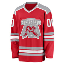 Laden Sie das Bild in den Galerie-Viewer, Custom Red White-Gray Hockey Jersey
