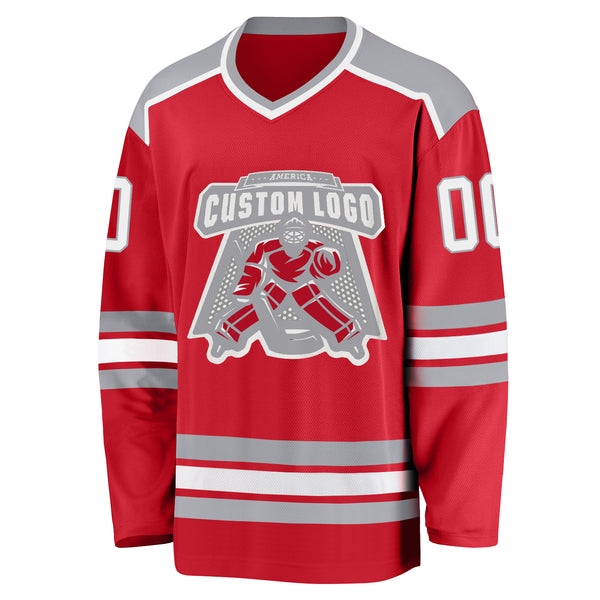 Cheap Custom White Red Hockey Jersey Free Shipping – CustomJerseysPro