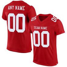 Laden Sie das Bild in den Galerie-Viewer, Custom Red White Mesh Authentic Football Jersey
