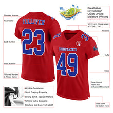 Laden Sie das Bild in den Galerie-Viewer, Custom Red Royal-White Mesh Authentic Football Jersey
