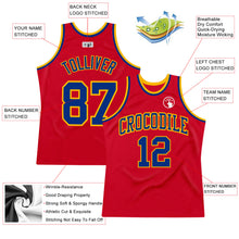 Charger l&#39;image dans la galerie, Custom Red Royal-Gold Authentic Throwback Basketball Jersey
