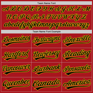 Custom Red Black-Gold Authentic Baseball Jersey