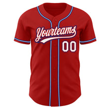 Загрузить изображение в средство просмотра галереи, Custom Red White-Royal Authentic Baseball Jersey
