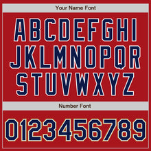 Load image into Gallery viewer, Custom Red Navy-Old Gold Authentic Baseball Jersey
