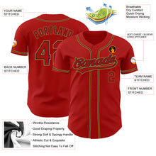 Load image into Gallery viewer, Custom Red Red Black-Old Gold Authentic Baseball Jersey
