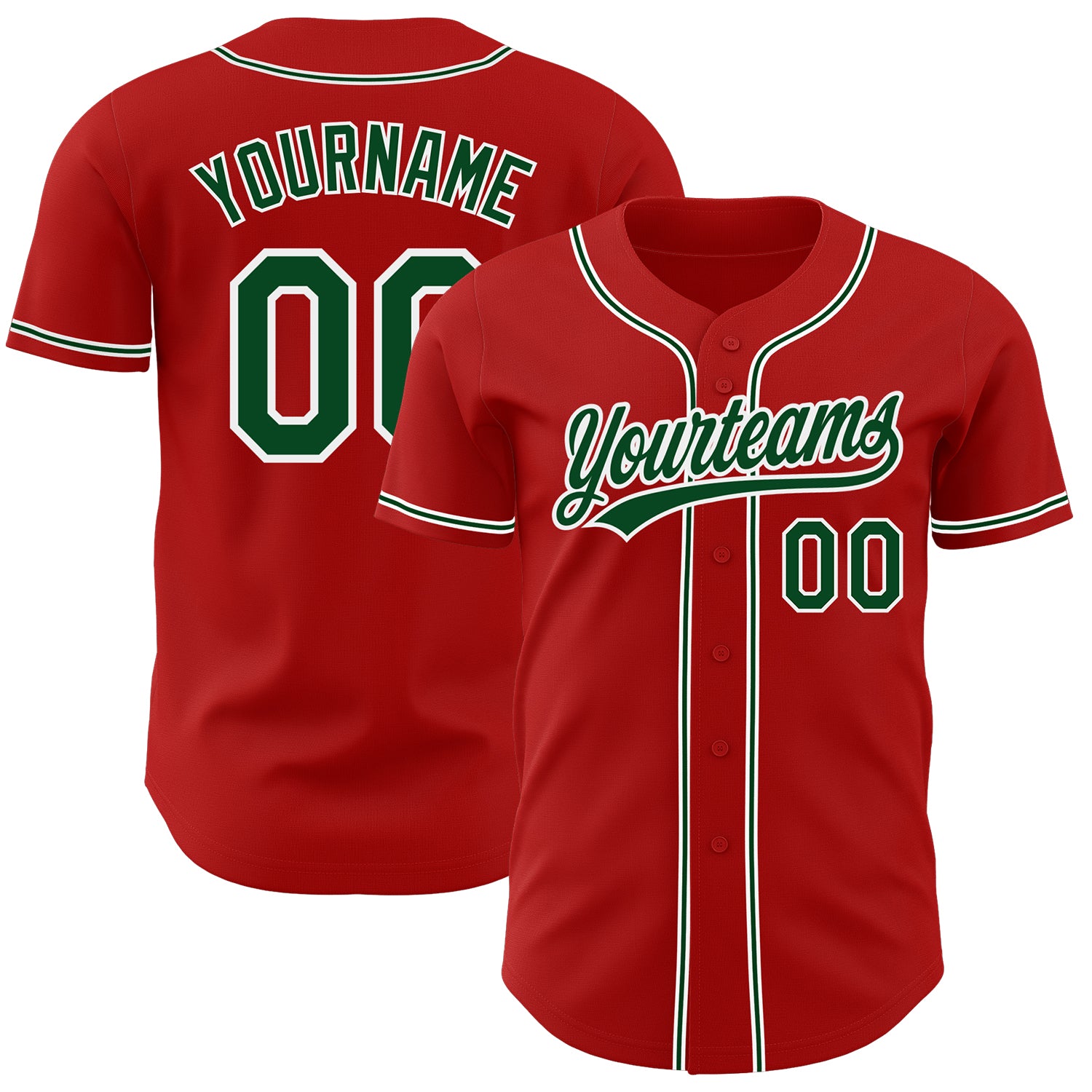 Cheap Custom Red Green-White Authentic Baseball Jersey Free Shipping –  CustomJerseysPro