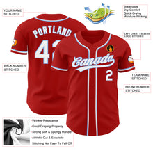 Charger l&#39;image dans la galerie, Custom Red White-Light Blue Authentic Baseball Jersey
