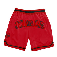 Laden Sie das Bild in den Galerie-Viewer, Custom Red Red-Black Authentic Throwback Basketball Shorts
