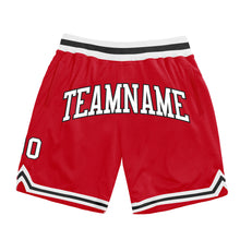 Laden Sie das Bild in den Galerie-Viewer, Custom Red White-Black Authentic Throwback Basketball Shorts
