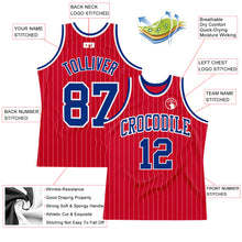 Charger l&#39;image dans la galerie, Custom Red White Pinstripe Royal-White Authentic Basketball Jersey
