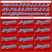 Load image into Gallery viewer, Custom Red Light Blue-Steel Gray Authentic Baseball Jersey
