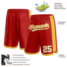 Laden Sie das Bild in den Galerie-Viewer, Custom Red White-Yellow Authentic Basketball Shorts
