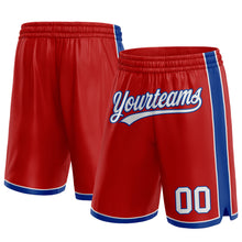 Laden Sie das Bild in den Galerie-Viewer, Custom Red White-Royal Authentic Basketball Shorts
